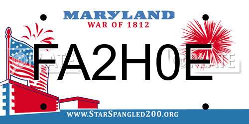 FA2H0E Maryland License Plate