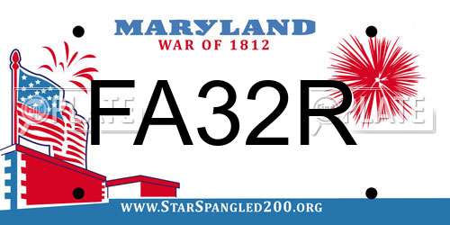 FA32R Maryland License Plate