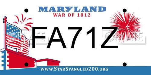 FA71Z Maryland License Plate