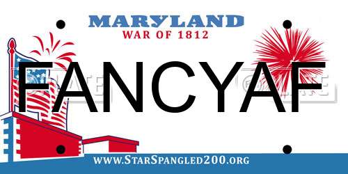 FANCYAF Maryland License Plate