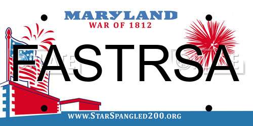 FASTRSA Maryland License Plate