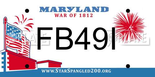 FB49I Maryland License Plate