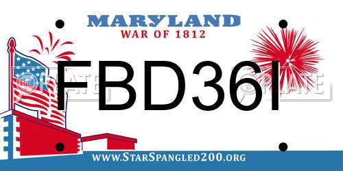 FBD36I Maryland License Plate
