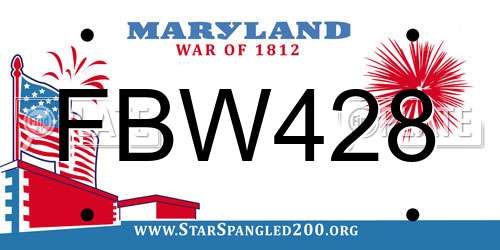 FBW428 Maryland License Plate