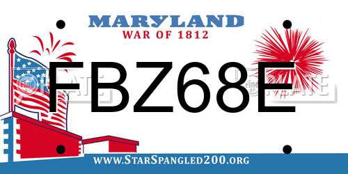 FBZ68E Maryland License Plate