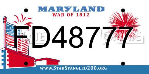 FD48777 Maryland License Plate