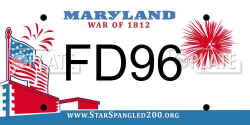 FD96 Maryland License Plate