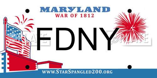 FDNY Maryland License Plate