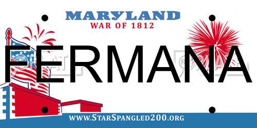 FERMANA Maryland License Plate