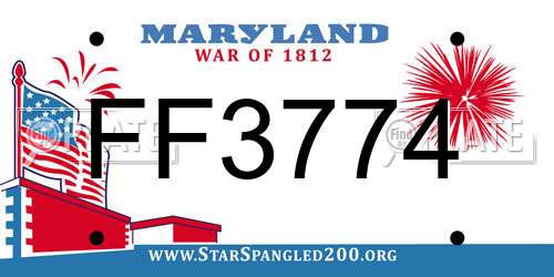 FF3774 Maryland License Plate