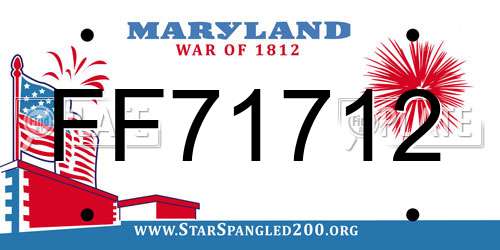 FF71712 Maryland License Plate