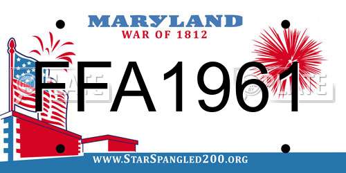 FFA1961 Maryland License Plate
