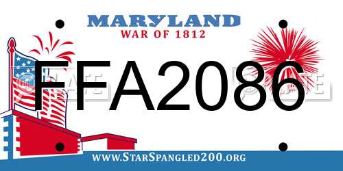 FFA2086 Maryland License Plate