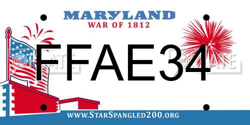 FFAE34 Maryland License Plate