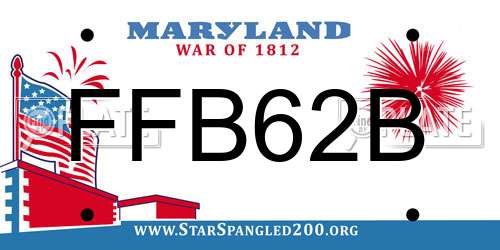 FFB62B Maryland License Plate