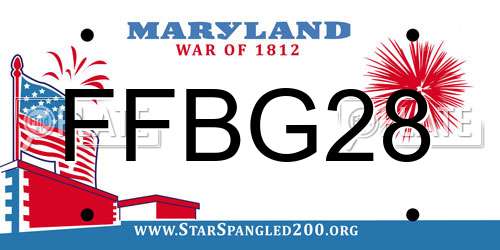 FFBG28 Maryland License Plate