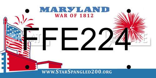 FFE224 Maryland License Plate