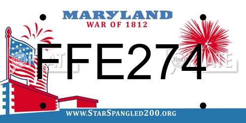 FFE274 Maryland License Plate