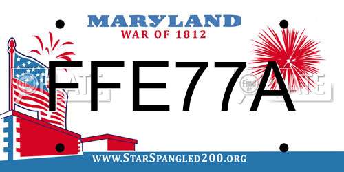 FFE77A Maryland License Plate