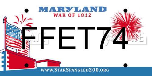 FFET74 Maryland License Plate