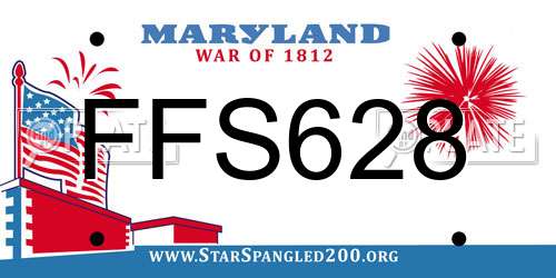 FFS628 Maryland License Plate