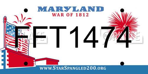 FFT1474 Maryland License Plate