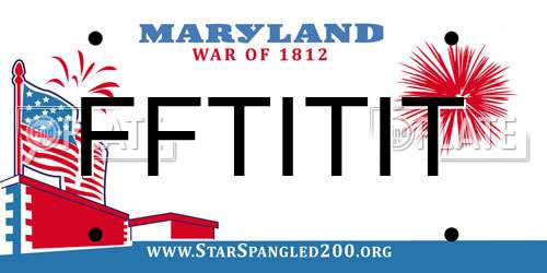 FFTITIT Maryland License Plate