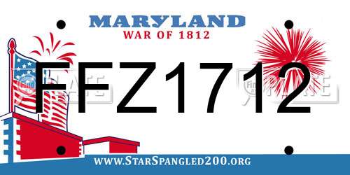 FFZ1712 Maryland License Plate