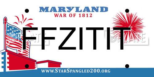 FFZITIT Maryland License Plate