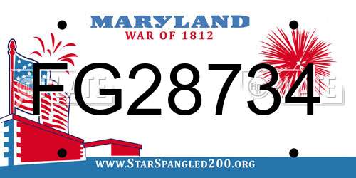 FG28734 Maryland License Plate