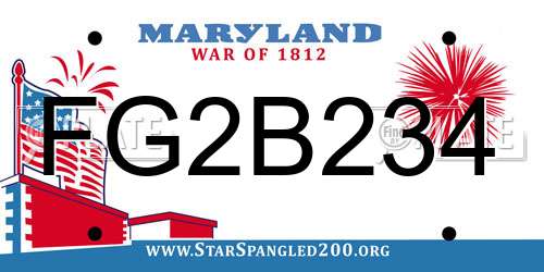 FG2B234 Maryland License Plate