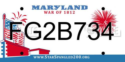 FG2B734 Maryland License Plate