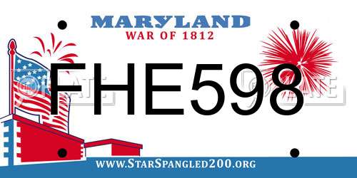 FHE598 Maryland License Plate