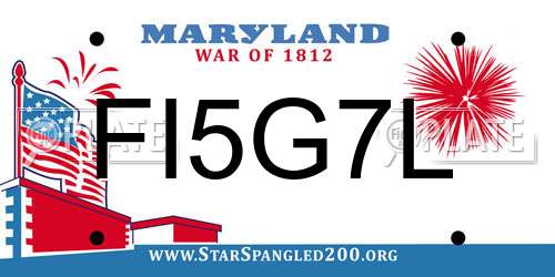 FI5G7L Maryland License Plate