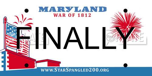 FINALLY Maryland License Plate