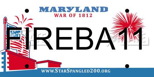 FIREBA11 Maryland License Plate