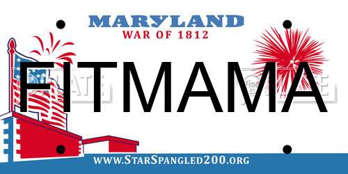 FITMAMA Maryland License Plate