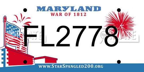FL2778 Maryland License Plate