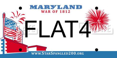 FLAT4 Maryland License Plate