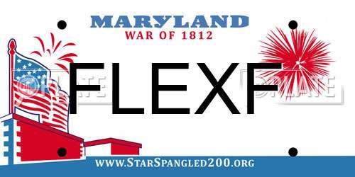FLEXF Maryland License Plate