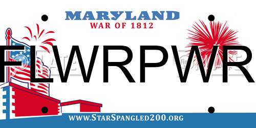 FLWRPWR Maryland License Plate