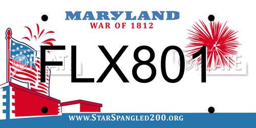 FLX801 Maryland License Plate