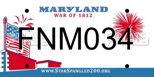 FNM034 Maryland License Plate