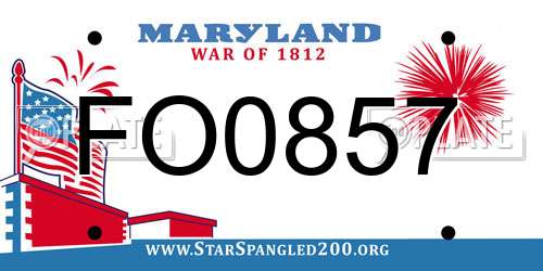 FO0857 Maryland License Plate