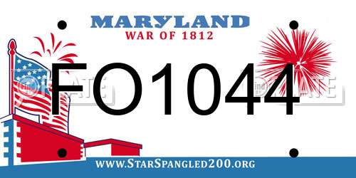 FO1044 Maryland License Plate