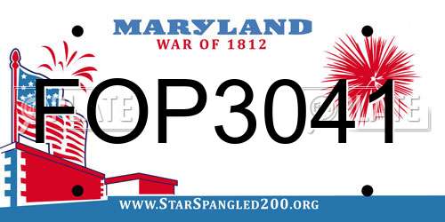 FOP3041 Maryland License Plate