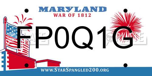 FP0Q1G Maryland License Plate