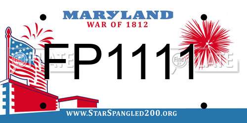 FP1111 Maryland License Plate