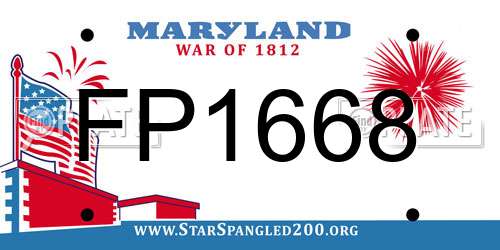 FP1668 Maryland License Plate