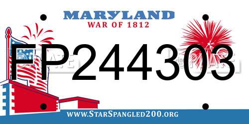 FP244303 Maryland License Plate